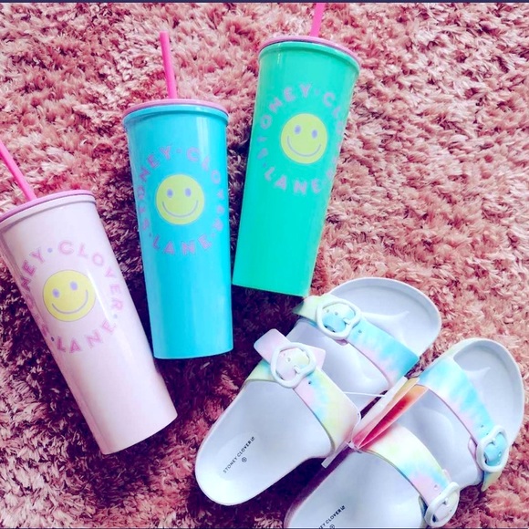 Preppy STONEY CLOVER LANE Teal Green Stainless Steel Tumbler Heart straw - Picture 7 of 13